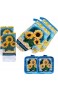 FSTIKO Rustikales Sonnenblumen-Themen-Küchentuch-Set beinhaltet 2 Topflappen 2 Ofenhandschuhen 2 Geschirrtücher Küchenwäsche-Set Dekoration (6-teilig)