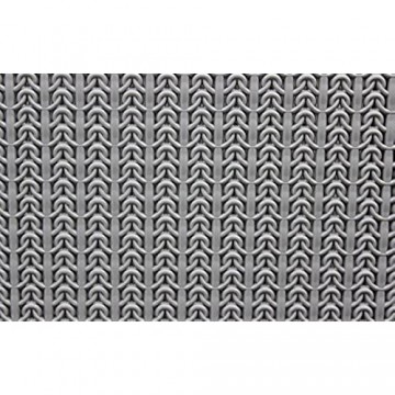 JVL Wäschekorb Strick-Design aus Kunststoff rechteckig mit Deckel Plastik grau Rechteckig