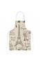 My Daily Kochschürze mit Taschen Ofenhandschuh und Topflappen Set Eiffelturm Paris Vintage verstellbare Schürze Mikrowellen-Handschuh Topflappen 3-teilig Küchengeschenk-Set