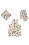 My Daily Kochschürze mit Taschen Ofenhandschuh und Topflappen Set Eiffelturm Paris Vintage verstellbare Schürze Mikrowellen-Handschuh Topflappen 3-teilig Küchengeschenk-Set