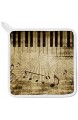 My Daily Kochschürze mit Taschen Ofenhandschuh und Topflappen Set Klaviertaste Musiknote Vintage verstellbare Schürze Mikrowellen-Handschuh Topflappen 3 Stück Küchengeschenk-Set