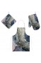 My Daily Küchenschürze mit Taschen Ofenhandschuh und Topflappen Set Marmor Modern Einstellbare Kochschürze Mikrowellen-Handschuh Topflappen 3 Stück
