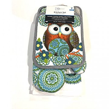 Owls Tragende Säule Eule Print Küche Handtuch Set