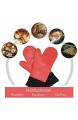 AVANA Silikon Ofenhandschuhe Hitzebeständige Anti-Rutsch Kochhandschuh mit weichem Baumwoll-Innenfutter bis zu 350°C Handschuhe für Kochen und Backen - Rot