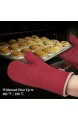 Bestonzone 4 Stück Küchenhandschuhe und Topflappen hitzebeständig Ofenhandschuhe aus Baumwolle rutschfest für Kochen BBQ (rot)