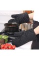BESTZY Ofenhandschuhe Baumwolle Anti-Rutsch Küche Backofen Handschuhe Hitzebeständig Topfhandschuhe Topflappen Für Kochen Backen Schwarz