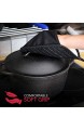 Crucible Cookware Topflappen und Ofenhandschuhe mit Silikonstreifen 2 Topflappen und 2 Hot Pads mit Taschen 4-teilige Set hitzebeständig - Schwarz