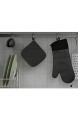 KIYA Topfhandschuhe 6er-Set 2 Extra Lange Silikonofenhandschuhe & 2 Mini Silikonhandschuhe & 2 Baumwolle Topflappen - Hitzebeständig Wasserfest leicht zu reinigen (schwarz)