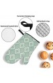 Ofenhandschuhe und Topflappen 4-teilig Set Retro geometrisches nahtloses Muster wasserdicht und hitzebeständig Topfhandschuhe für Kochen Backen Grillen