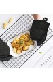 Ulable Mini-Ofenhandschuhe hitzebeständig rutschfest Neopren Baumwolle mit Schlaufe zum Aufhängen für Mikrowelle und Backofen Schwarz 2 Stück