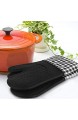 ZORR Silikon Ofenhandschuhe und Topflappen Set Backofenhandschuhe Hitzebeständige für Kochen Backen und Grillen Schwarz 33x18cm