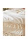 Bettbezug Baumwolle Quaste für Doppelbetten 203 2 x 218 4 cm Weiß