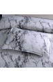 Bettwäsche Bettbezug Set 135x200cm Weiß Grau Marmor Muster Modern Style Mikrofaser Bettbezug mit Reißverschluss Schließung Bettwäsche-Set für Jungen und Mädchen