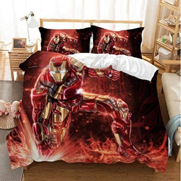 BLSM Marvel Spiderman Captain America Hulk Design Bettbezug für Kinder 100% Mikrofaser (M 135 x 200)