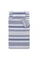 Catherine Lansfield New Quay Stripe Bettbezug und Kissenbezug Baumwolle 135 x 200 + 80 x 2 Blau