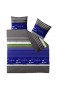 CelinaTex Touchme Biber Bettwäsche 200 x 200 cm 3teilig Baumwolle Bettbezug Mirja Streifen blau grau grün weiß