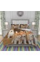 JOLIEAN Bettbezug-Bettwasche Four Puppies of Japanese Akita Inu Breed Dog Mikrofaser 140x200cm mit 2 Kissenbezugen 50x80cm