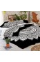 Labhanshi Exklusiver schwarz-weißer Mandala-Bettbezug mit Kissenbezügen Mandala-Bettwäsche Mandala-Bettdecke Schlafzimmerdekoration Boho-Deckenbezug