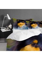 LENYOVO Bettbezug-Bettwasche Portrait of Collie Dog Mikrofaser 140x200cm mit 2 Kissenbezugen 50x80cm