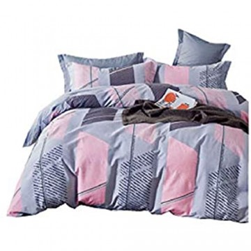 MenHapS 6 Farben Bettwäsche mit Bettbezug 240 x 220 cm / 65 x 65 x 2 cm Baumwolle Hochwertige Qualität für 2 Personen mit Reißverschluss Schiefer