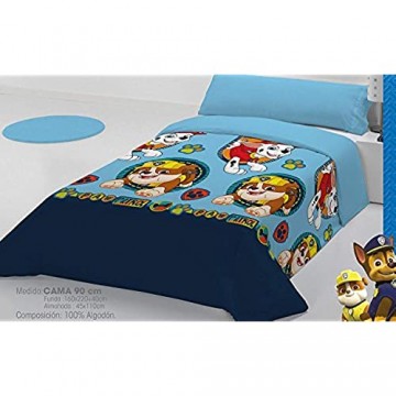 Montse Interiors - Bettbezug Set für Jungen 90 cm Bett | PawPatrol-Motiv Farbe: blau | Bettdeckenbezug 160x220+40cm und Kissenbezug 110x45cm