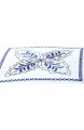 Nimsay Home Bestickter Antalia Bettbezug luxuriös florale Stickerei Poly-Baumwolle einfarbig weiß wendbar Tagesbett Bettwäsche-Set blau Einzelgröße