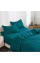 Romdale Bettbezug einfarbig 100 % gewaschene Mikrofaser atmungsaktiv ultraweich mit Reißverschluss Queen-Size-Bett (1 Bettbezug + 2 Kissenbezüge) Blaugrün 228 x 228 cm