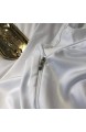 Teinopalpus Bettbezug-Set Weiß 100 % Lyocell Satin goldene Stickerei Luxus-Satin-Bettwäsche volle Queen-Size-Größe 3-teiliges Bettdeckenbezug 2 Kissenbezüge keine Bettdecke
