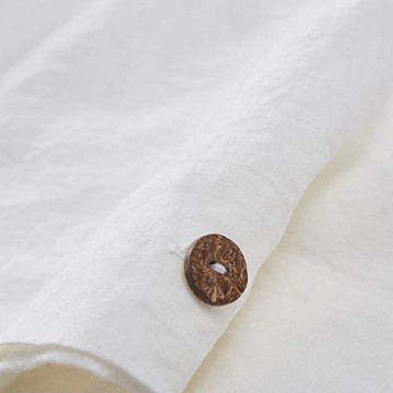 URBANARA Leinen-Bettdeckenbezug “Mafalda“ 100% Leinen Weiß 1 Bettbezug – 200cm x 200cm nur Bettdeckenbezug