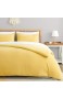 VEEYOO Jersey-Strick-Baumwoll-Bettbezug-Set für Doppelbett weich pflegeleicht Bettbezug mit Reißverschluss und Koner-Bändern atmungsaktiv 100 % Jersey-Baumwolle (gelb 1 Bettbezug 1 Kissenbezug)