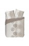 Vision Anna Bettbezug mit 2 passenden Kissenbezügen Baumwolle Beige 260 x 240 cm