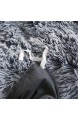 XeGe Luxuriöser zotteliger Bettbezug aus luxuriösem und ultraweichem Kristallsamt Bettwäsche 1 Stück (1 x Kunstfell-Bettbezug) Reißverschluss (Queensize Grau Ombre)