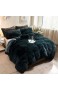XeGe Zotteliger Plüsch-Bettbezug luxuriös ultraweich Kristall-Samt-Bettwäsche 1 Stück (1 x Kunstfell-Bettbezug) Reißverschluss (Doppelbett dunkelgrün)