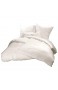 Carpe Sonno kuschelige Biber Bettwäsche 155 x 220 cm einfarbig Warm weiße Winter-Bettwäsche mit Reißverschluss aus 100% Baumwolle Flanell - 2-TLG Bettwäsche Set mit Kopfkissen-Bezug