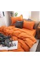 Chanyuan Bettwäsche-Set 2-teilig Bettbezug 135 x 200 cm mit Kissenbezuge 80 x 80cm | Orange | aus 100% Geburstete Mikrofaser