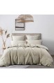 David\'s Home Bettwäsche-Set 100 % gewaschenes französisches Leinen 3-teilig Basic Stil und einfarbig weich atmungsaktiv und langlebig Bettbezug mit Eckbändern King Size (266 x 238 cm) Leinen