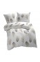 etérea Baumwolle Renforcé Bettwäsche - Federn - weich und angenehm auf der Haut 2 teilig 135x200 cm + 80x80 cm Weiß