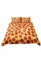 Home Decor Pizza-Bettbezug-Set Design Pepperoni Käse Pizza dekoratives Bettwäsche-Set Steppbezug mit 2 Kissenbezügen Queen-Size-Größe