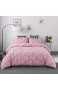 Loussiesd Einfarbig Rosa Bettwäsche Set mit Quetschfalten 155x220 cm + 80x80cm Damen Romantisch Bettbezug Weich Atmungsaktiv Polyester Betten Set mit Kissenbezug