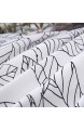 OSVINO Bettwäsche-Set einfacher Stil 100% Mikrofaser botanisches Muster Bettdeckenbezug mit Kissenbezügen Weiß 200X200CM