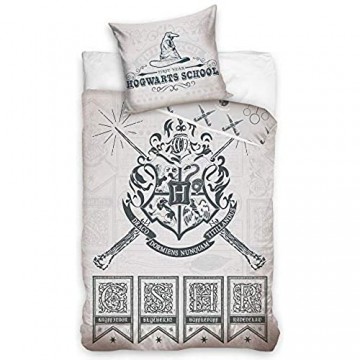 SETINO Harry Potter Bettwäsche-Set Bettbezug 140x200 + Kissenbezug 65x65 cm Baumwolle