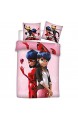 AYMAX S.P.R.L. Ladybug Kinder Bettwäsche-Set Baumwolle Miraculous Bettbezug 140 x 200 cm + Kissenbezug 65x65 cm