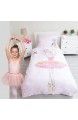 Bettbezug für Kinder Tänzerin 140 x 200 cm und Kissenbezug 70 x 90 cm 100 % Baumwolle
