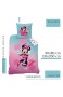 CTI Minnie Mouse Bettwäsche Set ☆ Kinderbettwäsche für Mädchen türkis pink rosa ☆ Disney Minnie Maus Happy ME - 1 Kissenbezug 80x80 + 1 Bettbezug 135x200 cm