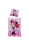 Disney Minnie Mouse Flanell Kinder Wende-Bettwäsche Herz Pink Rosa 135 x 200 cm + 80 x 80 cm mit YKK-Reißverschluss 100% Baumwolle Biber Minnie Maus Disney Mickey Maus Sweet Love Deutsche Größe